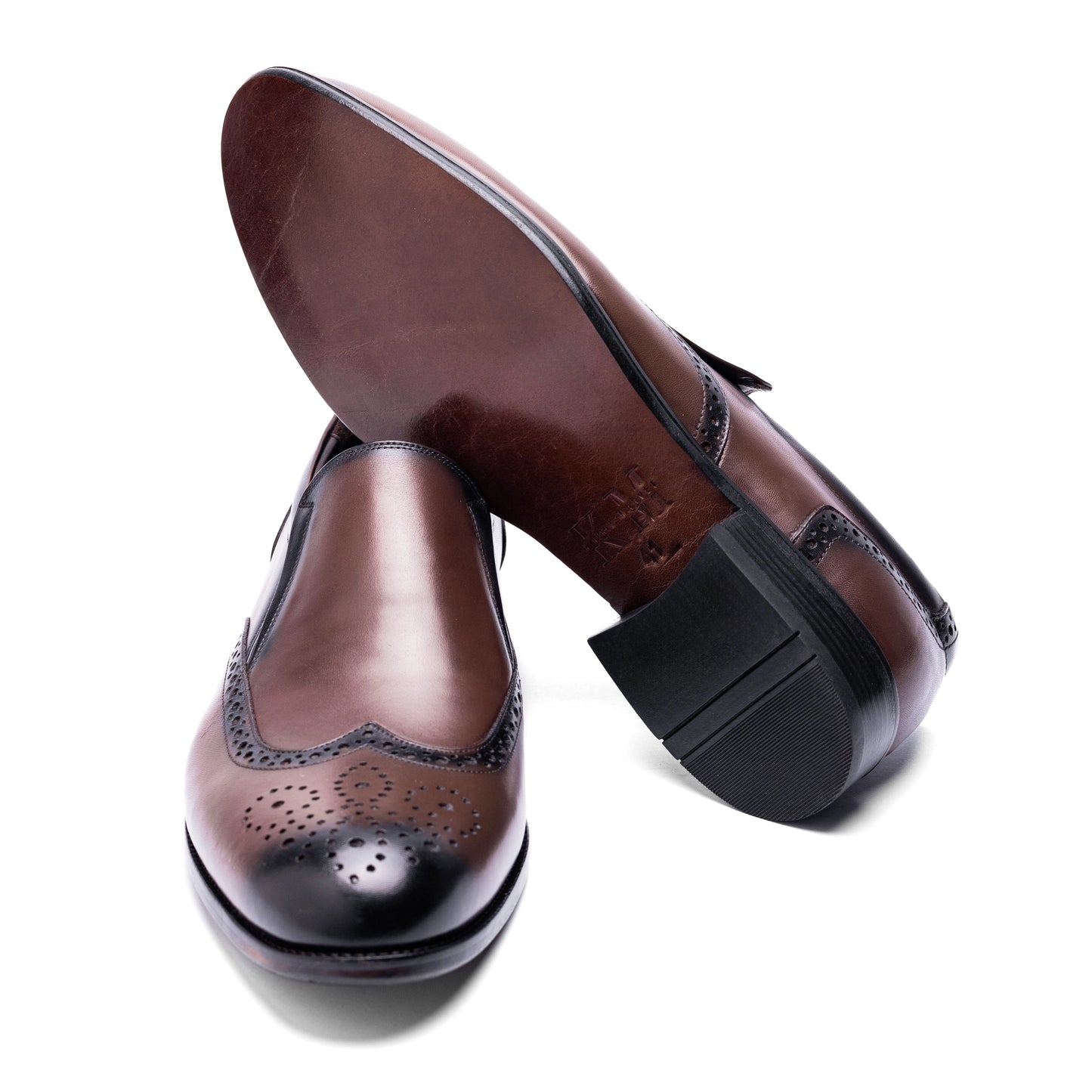 Rear view of Craft Loafer Brogue Wingtip Brown highlighting heel craftsmanship