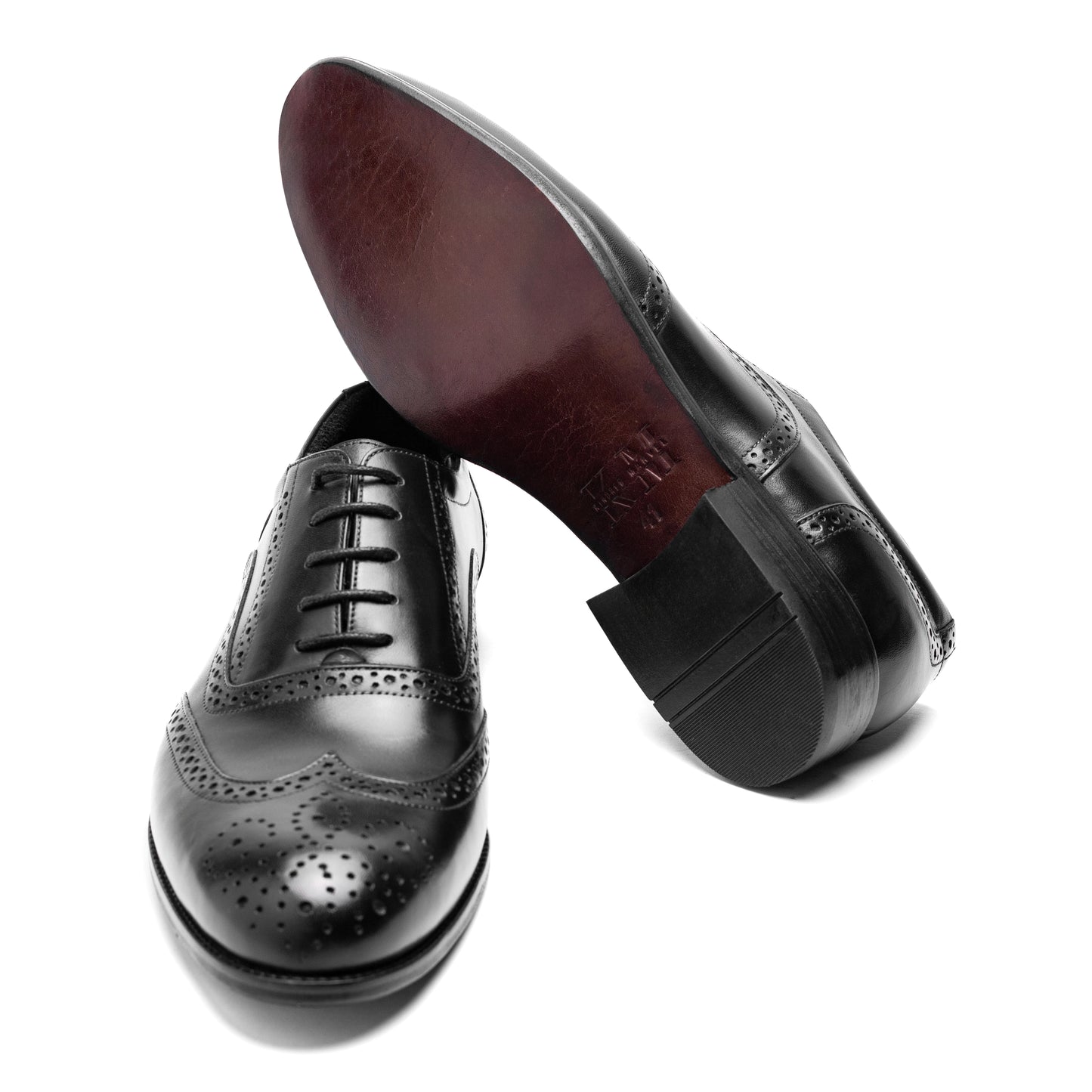 Rear view of Stanford Limit Derby Black showcasing leather welt and heel.