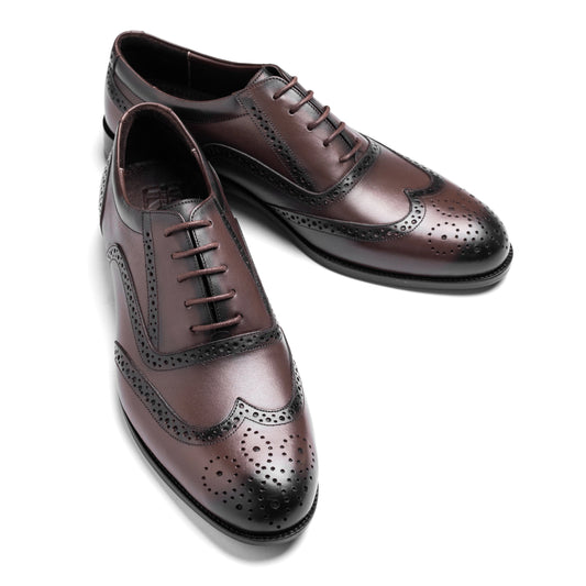 Stanford Limit Derby Brown – premium leather brogue front view.